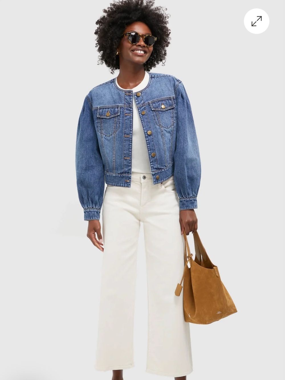 Tuckernuck Medium Blue Cropped Denim Jacket
